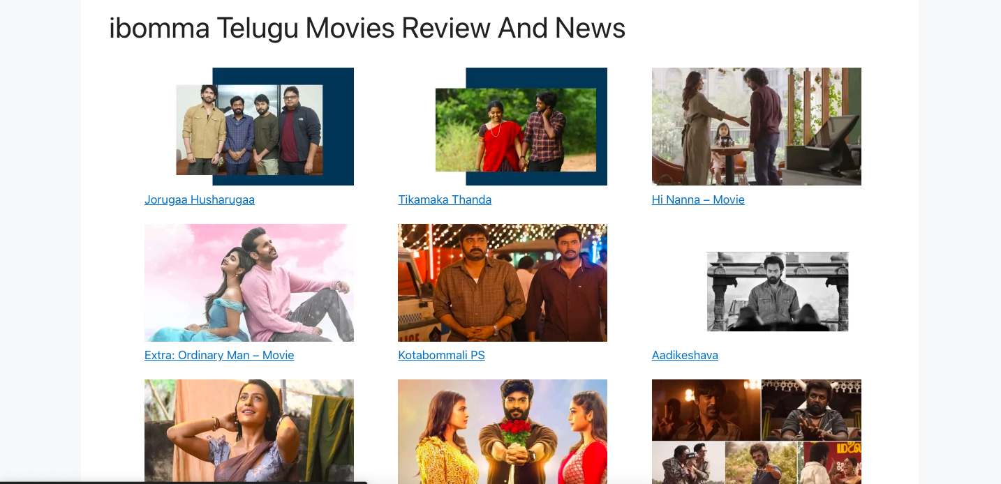 iBomma Watch Telugu Movies, TV Shows and Web Series